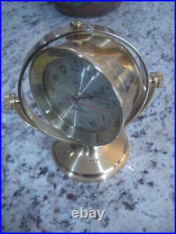 VINTAGE SETH THOMAS 1044 Brass Gimbaled Marine Nautical Ship Schooner Clock LN