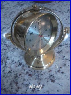 VINTAGE SETH THOMAS 1044 Brass Gimbaled Marine Nautical Ship Schooner Clock LN