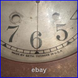 VINTAGE SETH THOMAS 7 Jeweled 8 Day Ships Bell Rewired Handyman Style PARTS