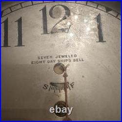 VINTAGE SETH THOMAS 7 Jeweled 8 Day Ships Bell Rewired Handyman Style PARTS