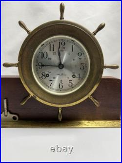 VINTAGE SETH THOMAS HELMSMAN WHEEL CLOCK CORSAIR BAROMETER WithKEY #1504 #1004