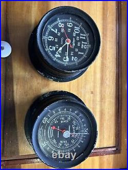 VINTAGE SETH THOMAS QUARTZ SHIP'S CLOCK And BAROMETER