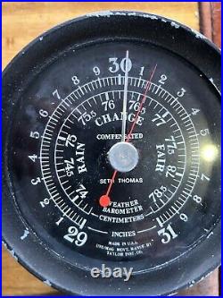 VINTAGE SETH THOMAS QUARTZ SHIP'S CLOCK And BAROMETER