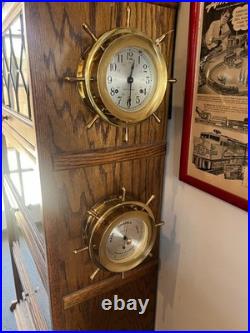 VINTAGE Seth Thomas Helmsman Wheel Clock and Barometer Set-Serviced Excellent VINTAGE Seth Thomas Helmsman Wheel Clock and Barometer Set-Serviced Excellent
