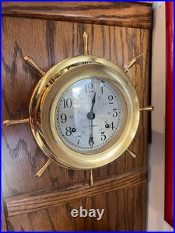 VINTAGE Seth Thomas Helmsman Wheel Clock and Barometer Set-Serviced Excellent VINTAGE Seth Thomas Helmsman Wheel Clock and Barometer Set-Serviced Excellent
