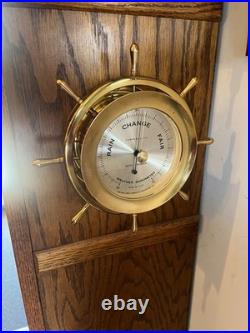 VINTAGE Seth Thomas Helmsman Wheel Clock and Barometer Set-Serviced Excellent VINTAGE Seth Thomas Helmsman Wheel Clock and Barometer Set-Serviced Excellent