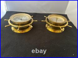 VINTAGE Seth Thomas Helmsman Wheel Clock and Barometer Set-Serviced Excellent VINTAGE Seth Thomas Helmsman Wheel Clock and Barometer Set-Serviced Excellent