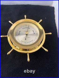 VINTAGE Seth Thomas Helmsman Wheel Clock and Barometer Set-Serviced Excellent VINTAGE Seth Thomas Helmsman Wheel Clock and Barometer Set-Serviced Excellent