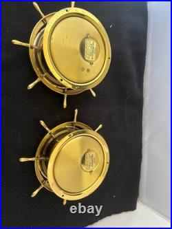 VINTAGE Seth Thomas Helmsman Wheel Clock and Barometer Set-Serviced Excellent VINTAGE Seth Thomas Helmsman Wheel Clock and Barometer Set-Serviced Excellent