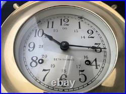 VINTAGE Seth Thomas Helmsman Wheel Clock and Barometer Set-Serviced Excellent VINTAGE Seth Thomas Helmsman Wheel Clock and Barometer Set-Serviced Excellent