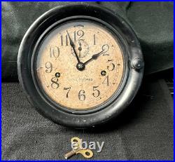 VINTAGE WW11 SETH THOMAS BAKELITE SHIPS CLOCK + Key EXACT TIME! ORIGINAL VINTAGE WW11 SETH THOMAS BAKELITE SHIPS CLOCK + Key EXACT TIME! ORIGINAL