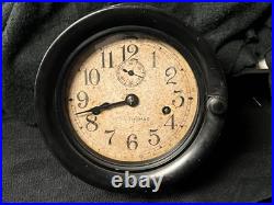 VINTAGE WW11 SETH THOMAS BAKELITE SHIPS CLOCK + Key EXACT TIME! ORIGINAL VINTAGE WW11 SETH THOMAS BAKELITE SHIPS CLOCK + Key EXACT TIME! ORIGINAL