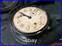 VINTAGE WW11 SETH THOMAS BAKELITE SHIPS CLOCK + Key EXACT TIME! ORIGINAL VINTAGE WW11 SETH THOMAS BAKELITE SHIPS CLOCK + Key EXACT TIME! ORIGINAL