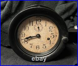 VINTAGE WW11 SETH THOMAS BAKELITE SHIPS CLOCK + Key EXACT TIME! ORIGINAL VINTAGE WW11 SETH THOMAS BAKELITE SHIPS CLOCK + Key EXACT TIME! ORIGINAL