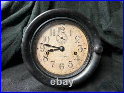 VINTAGE WW11 SETH THOMAS BAKELITE SHIPS CLOCK + Key EXACT TIME! ORIGINAL VINTAGE WW11 SETH THOMAS BAKELITE SHIPS CLOCK + Key EXACT TIME! ORIGINAL