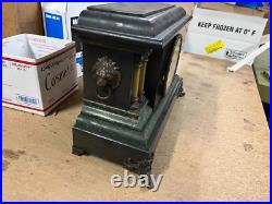 VTG Antique Seth Thomas Mantle Clock Classical Pillar Faux Marble Untested