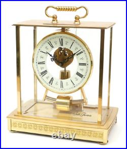 VTG Seth Thomas Brass Glass Skeleton Carriage Mantel Clock #0792 Kundo Germany