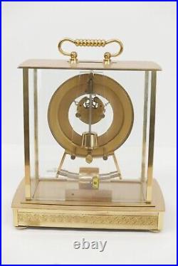 VTG Seth Thomas Brass Glass Skeleton Carriage Mantel Clock #0792 Kundo Germany