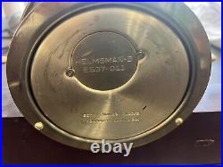 VTG Seth Thomas Helmsman Brass Ship Clock & Barometer Wood Stand & Key