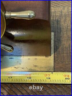 VTG Seth Thomas Helmsman Brass Ship Clock & Barometer Wood Stand & Key #E537-001