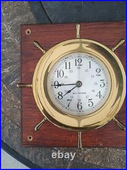 Vantage Seth Thomas Captains Ship's Bell Clock & Barometer Model E537-026