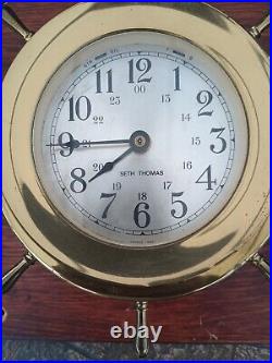 Vantage Seth Thomas Captains Ship's Bell Clock & Barometer Model E537-026