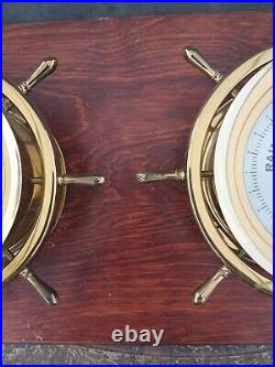 Vantage Seth Thomas Captains Ship's Bell Clock & Barometer Model E537-026