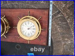 Vantage Seth Thomas Captains Ship's Bell Clock & Barometer Model E537-026