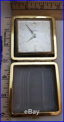 Very Rare Antique Seth Thomas Travel Clock in a Leather Case