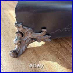 Victorian Antique Mantel Clock, Marble Grain Paint & Lions, Seth Thomas