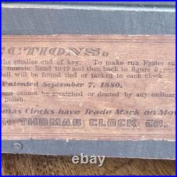 Victorian Antique Mantel Clock, Marble Grain Paint & Lions, Seth Thomas