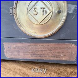 Victorian Antique Mantel Clock, Marble Grain Paint & Lions, Seth Thomas