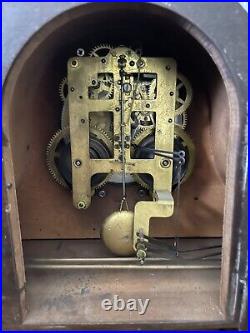 Vintage 1930s Seth Thomas Plymouth 8 Day Pendulum Humpback Mantle Clock BEAUTY