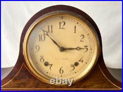 Vintage 1940's Seth Thomas 4500 8 Day Mechanical Tambour Wooden Mantle Clock