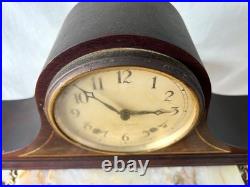 Vintage 1940's Seth Thomas 4500 8 Day Mechanical Tambour Wooden Mantle Clock