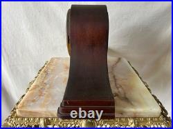 Vintage 1940's Seth Thomas 4500 8 Day Mechanical Tambour Wooden Mantle Clock