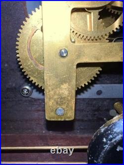 Vintage 1940's Seth Thomas 4500 8 Day Mechanical Tambour Wooden Mantle Clock