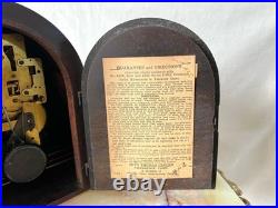 Vintage 1940's Seth Thomas 4500 8 Day Mechanical Tambour Wooden Mantle Clock