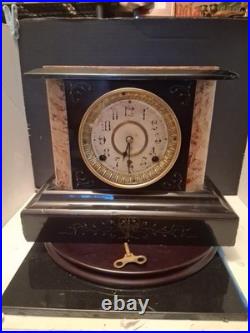 Vintage/ Antique Seth Thomas Adamantine Mantle Clock Works. Beautiful