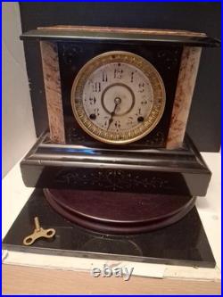 Vintage/ Antique Seth Thomas Adamantine Mantle Clock Works. Beautiful