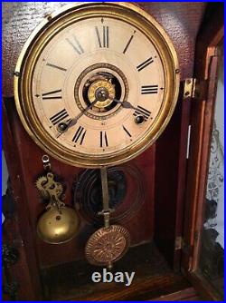 Vintage Antique Seth Thomas Gingerbread 8 Day Mantle Clock #104 Withpendulum/Keys