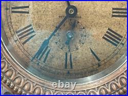 Vintage Antique Seth Thomas USA Metal Case Alarm Mantel / Shelf Clock