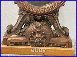 Vintage Antique Seth Thomas USA Metal Case Alarm Mantel / Shelf Clock