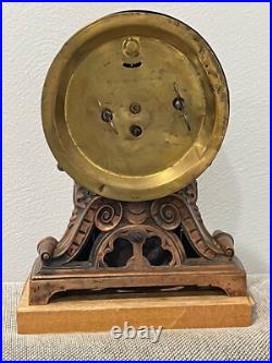 Vintage Antique Seth Thomas USA Metal Case Alarm Mantel / Shelf Clock