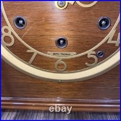 Vintage Art Deco Seth Thomas Mahogany Mantle Clock Working Westminster Chime