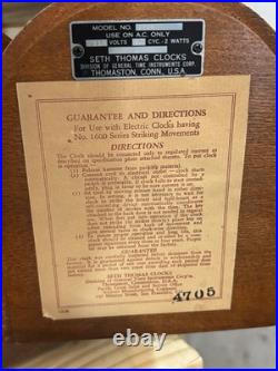 Vintage Art Deco Seth Thomas Mahogany Mantle Clock Working Westminster Chime