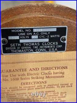 Vintage Art Deco Seth Thomas Mahogany Mantle Clock Working Westminster Chime