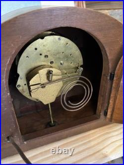 Vintage Art Deco Seth Thomas Mahogany Mantle Clock Working Westminster Chime
