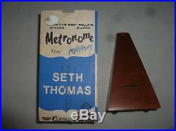Vintage Boxed Seth Thomas Metronome General Time Mahogany Rare Antique Bell