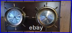 Vintage Brass Seth Thomas Maritime Ships Clock Barometer Set, Good Cond
